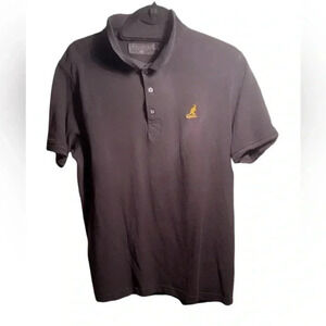 Vintage authentic Kangol blck lightweight polo shirt sleeve 3 button shirt  L